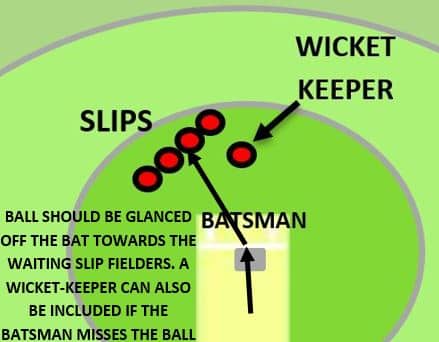 diagram showing the position of fielders during a close catching drill