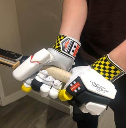 Batting gloves for protection against fast bowlers