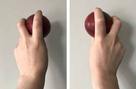 Off Cutter grip for both left and right handed bowlers