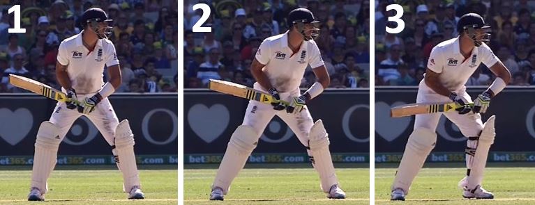 Kevin Pietersen's trigger move from side on angle